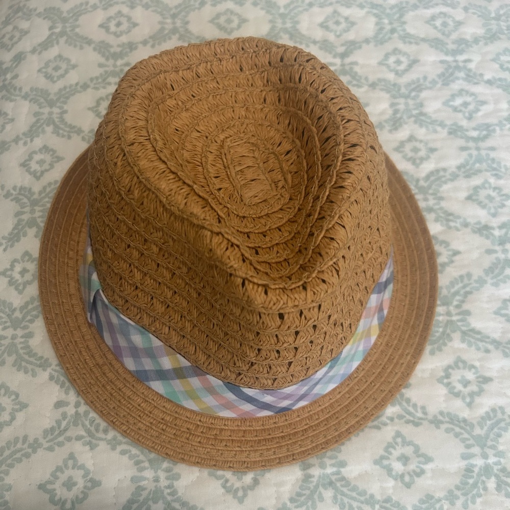 Fedora , straw with madras, 6-24 months, NWT